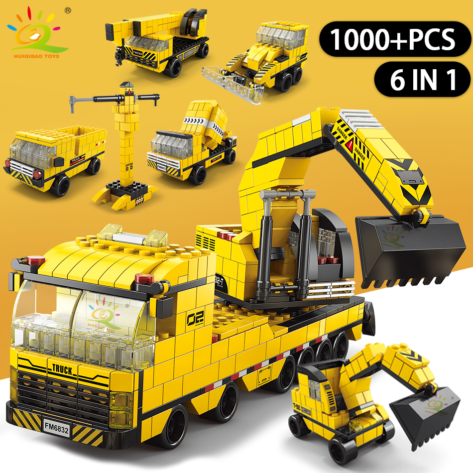 HUIQIBAO 1000pcs 6in1 Engineer – Heavy Equipment Lego recenzja i cena