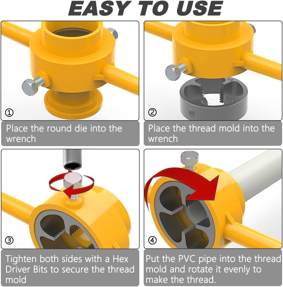 6pcs PVC Plastic Water Pipe Th – Pipe Threading Machine recenzja i cena