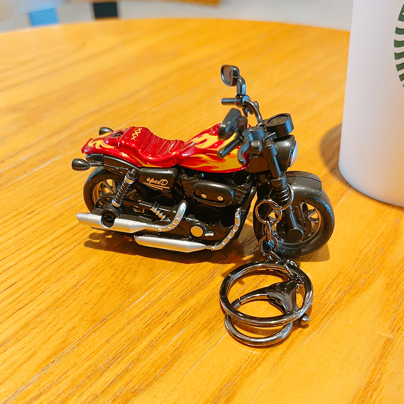 Cartoon Mini Harley Motorcycle – Heavy Equipment Keychain recenzja i cena
